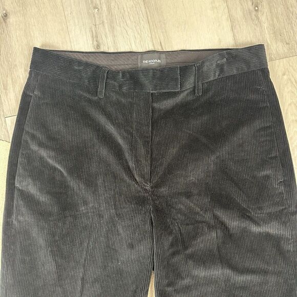 The Kooples Womens Ribbed Velvet Pants Party Evening Wide Black Size 32 READ - Picture 4 of 14